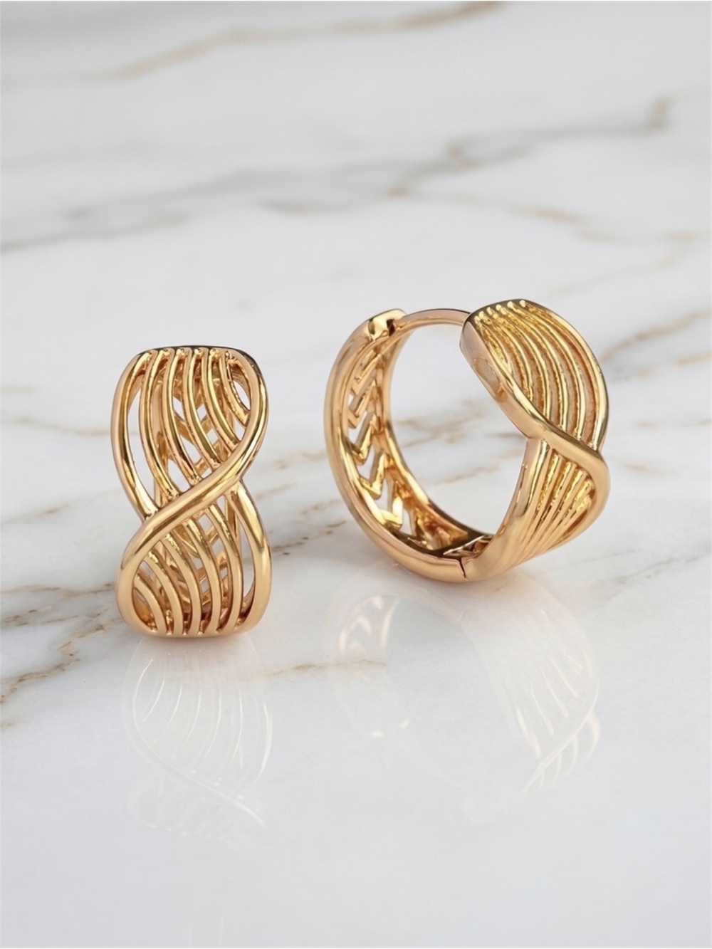 Hoop Earrings  Huggies 18k Gold Plated Luxury Jewelry